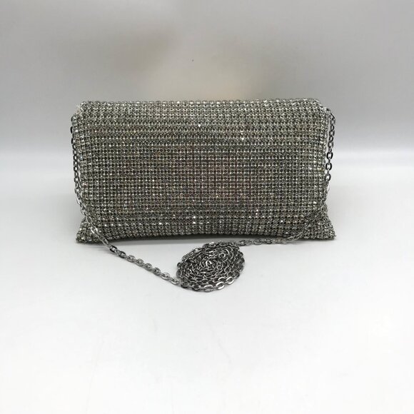 I.N.C. International Concepts Silver Mesh Prudence Convertible Clutch - Picture 2 of 10